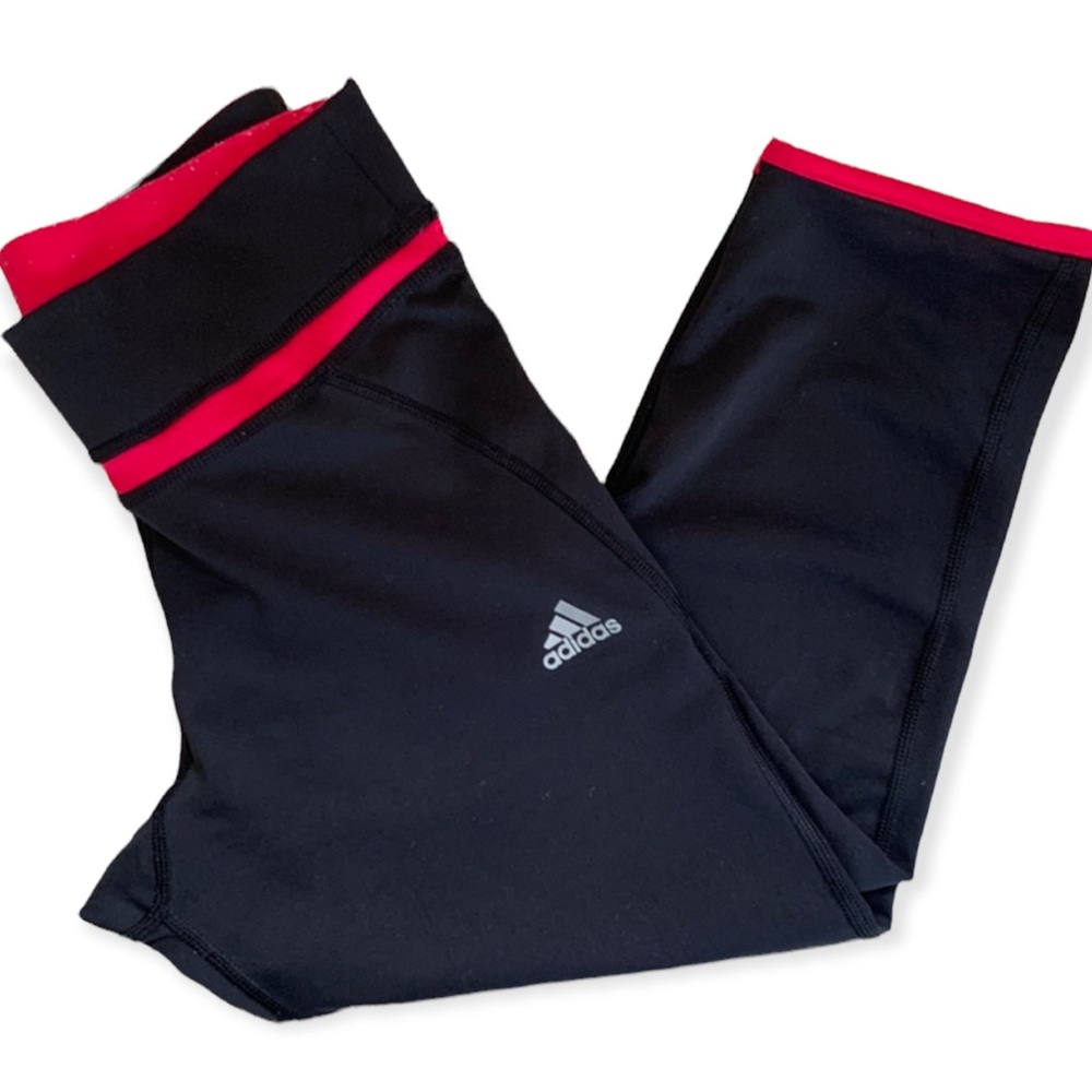 Adidas Climate Women’s 3/4 black and hot pink leggings